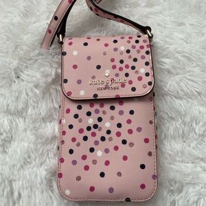 kate spade Pink Polka Dot Crossbody Phone Bag
